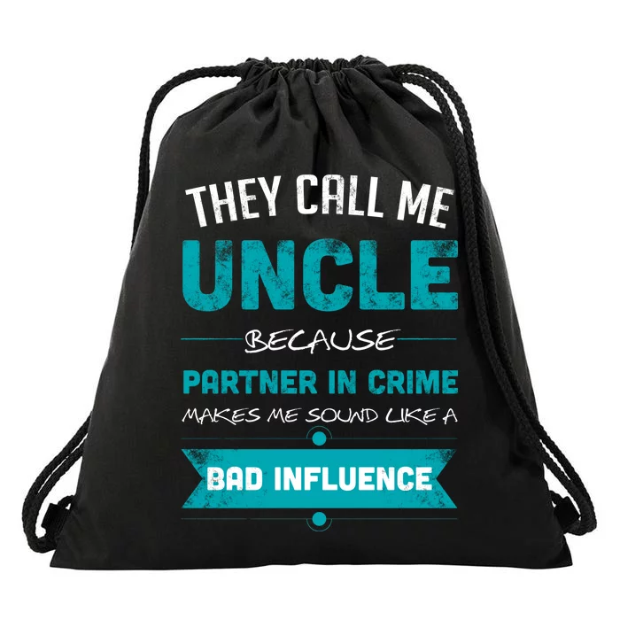 Uncle Partner In Crime Drawstring Bag