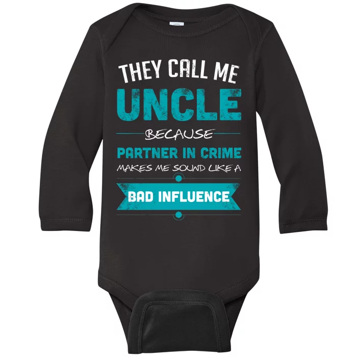 Uncle Partner In Crime Baby Long Sleeve Bodysuit