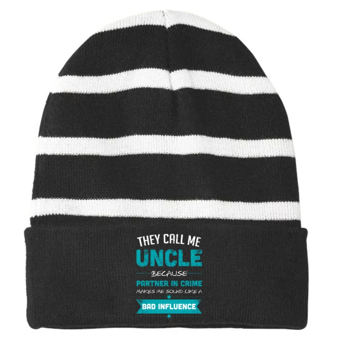 Uncle Partner In Crime Striped Beanie with Solid Band