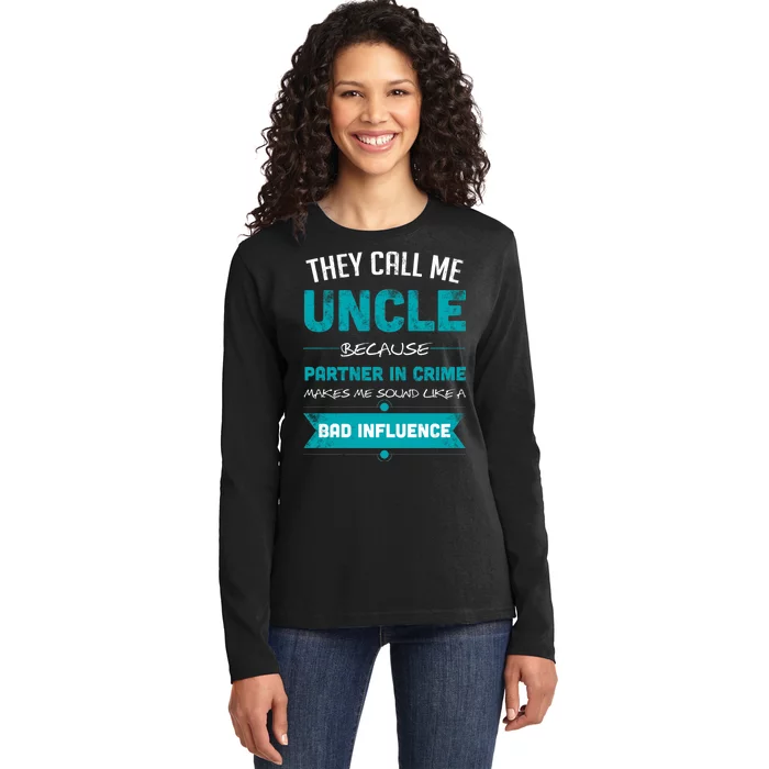 Uncle Partner In Crime Ladies Long Sleeve Shirt