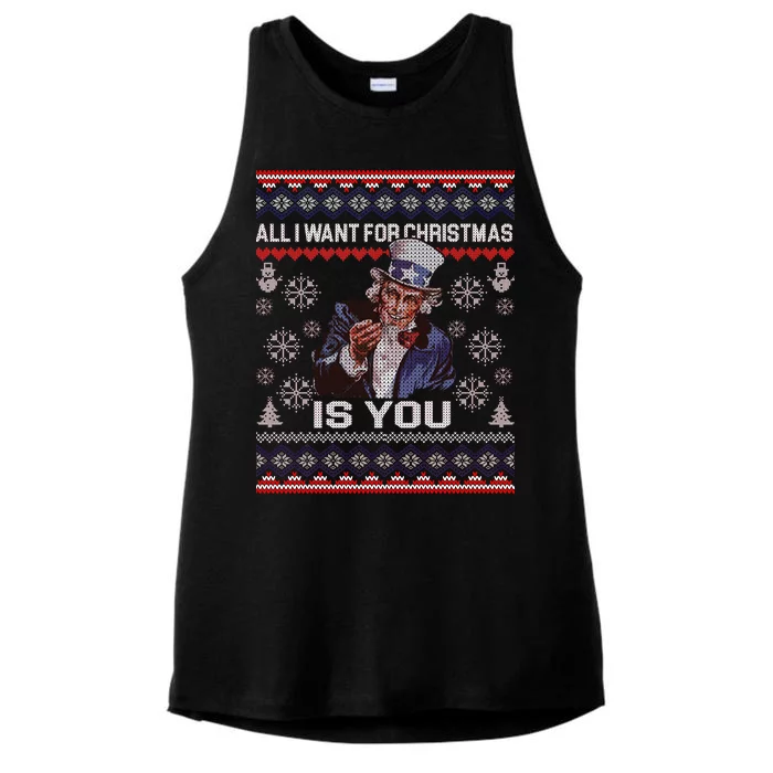 Uncle Sam All I Want for Christmas is You Ugly Ladies Tri-Blend Wicking Tank