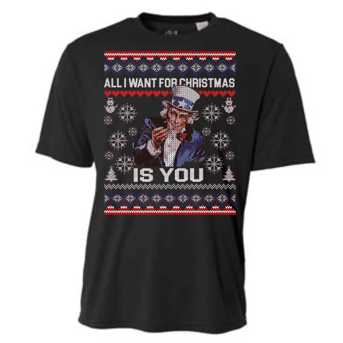 Uncle Sam All I Want for Christmas is You Ugly Cooling Performance Crew T-Shirt