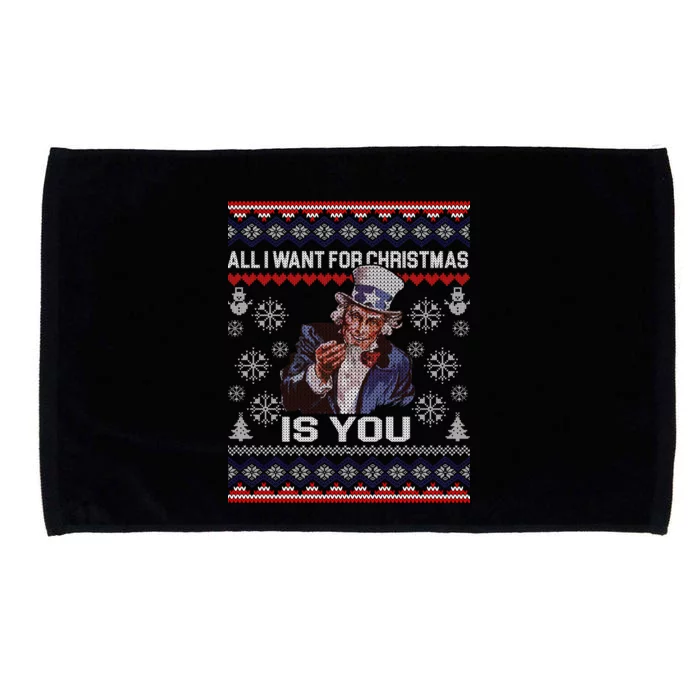 Uncle Sam All I Want for Christmas is You Ugly Microfiber Hand Towel