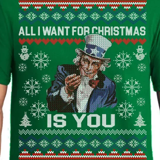 Uncle Sam All I Want for Christmas is You Ugly Pajama Set