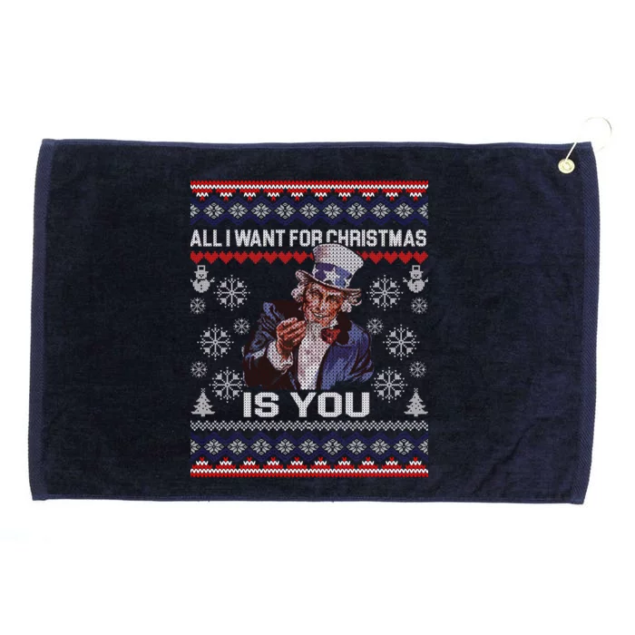 Uncle Sam All I Want for Christmas is You Ugly Grommeted Golf Towel