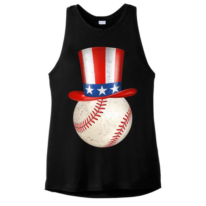 Uncle Sam Baseball Ladies Tri-Blend Wicking Tank