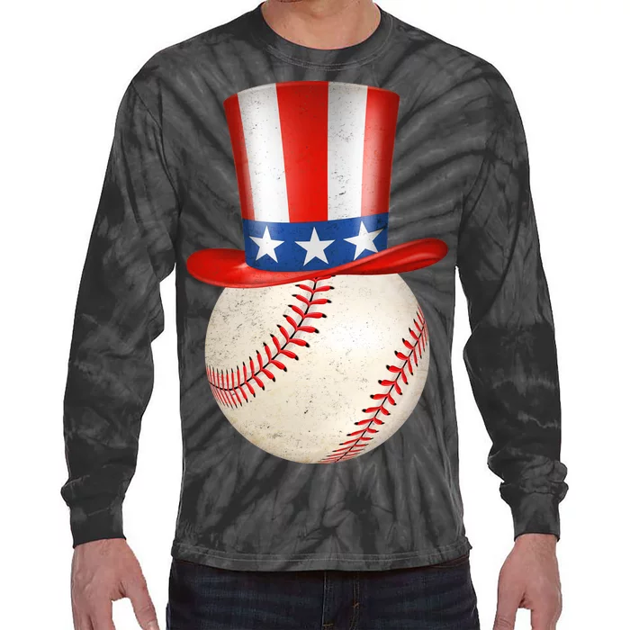 Uncle Sam Baseball Tie-Dye Long Sleeve Shirt