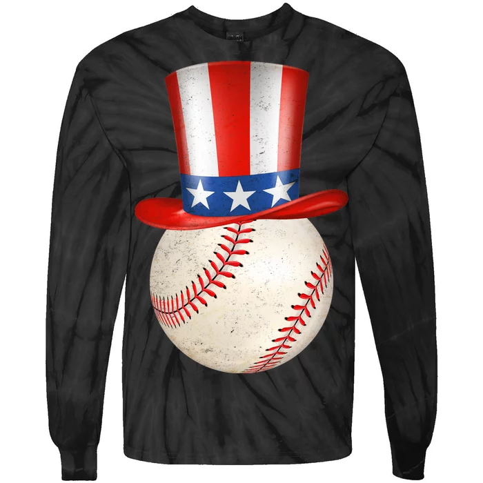 Uncle Sam Baseball Tie-Dye Long Sleeve Shirt