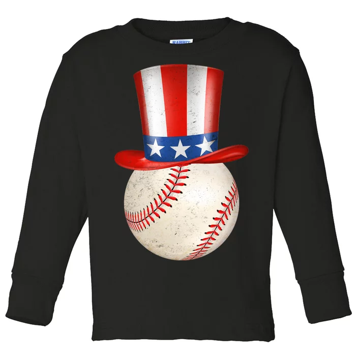 Uncle Sam Baseball Toddler Long Sleeve Shirt