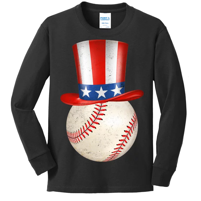 Uncle Sam Baseball Kids Long Sleeve Shirt