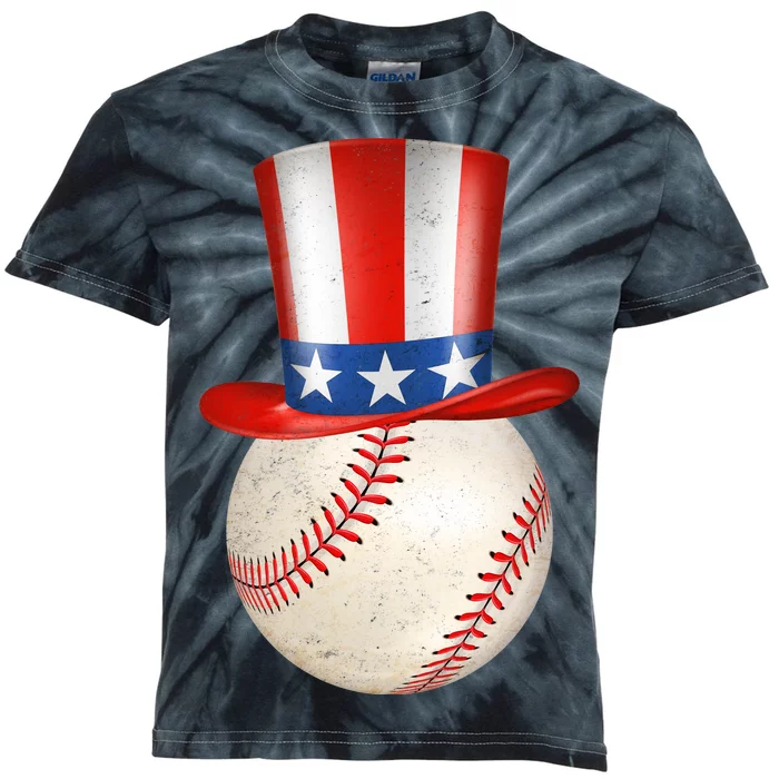 Uncle Sam Baseball Kids Tie-Dye T-Shirt