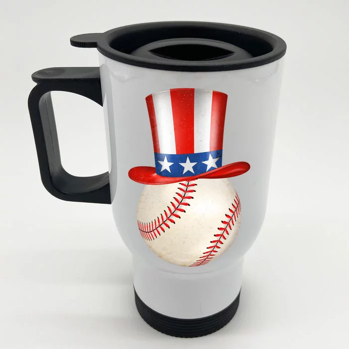 Uncle Sam Baseball Front & Back Stainless Steel Travel Mug