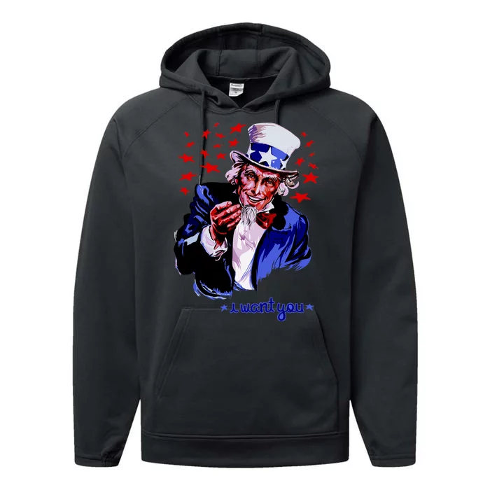 Uncle Sam I Want You Performance Fleece Hoodie