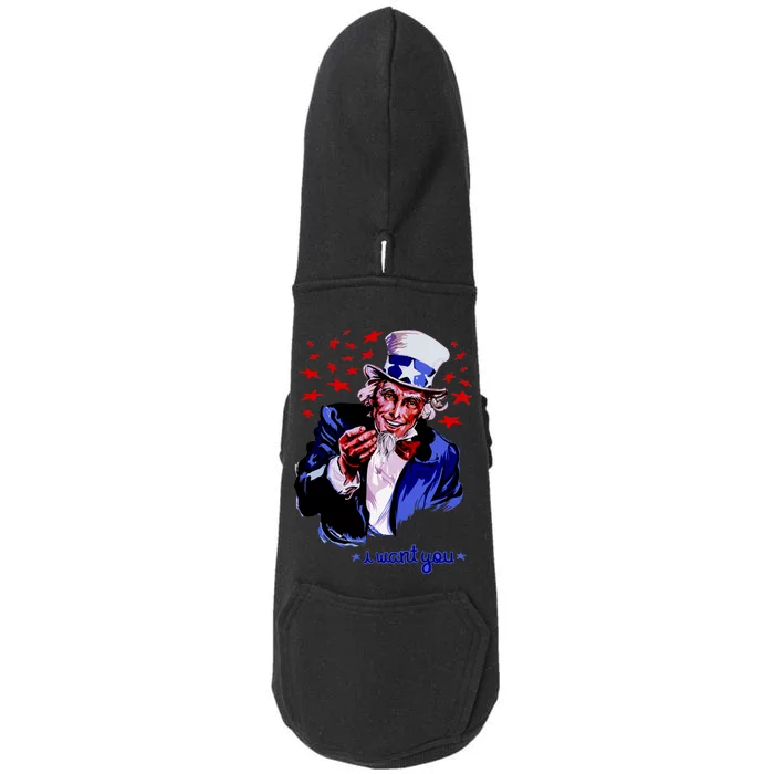 Uncle Sam I Want You Doggie 3-End Fleece Hoodie