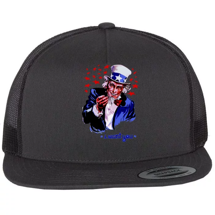 Uncle Sam I Want You Flat Bill Trucker Hat