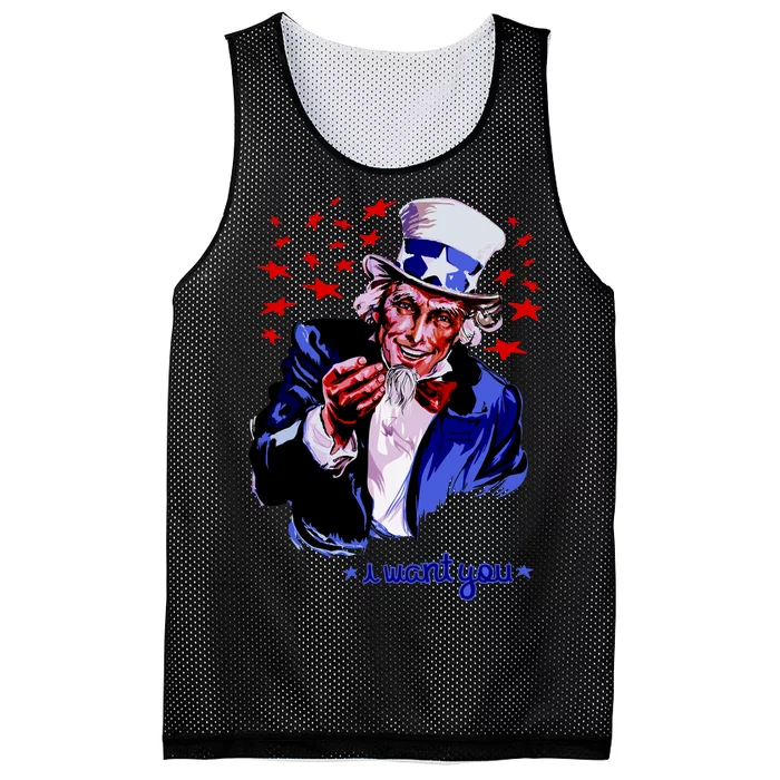 Uncle Sam I Want You Mesh Reversible Basketball Jersey Tank