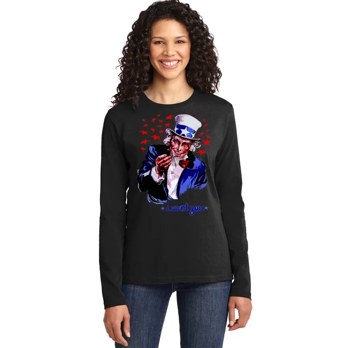 Uncle Sam I Want You Ladies Long Sleeve Shirt