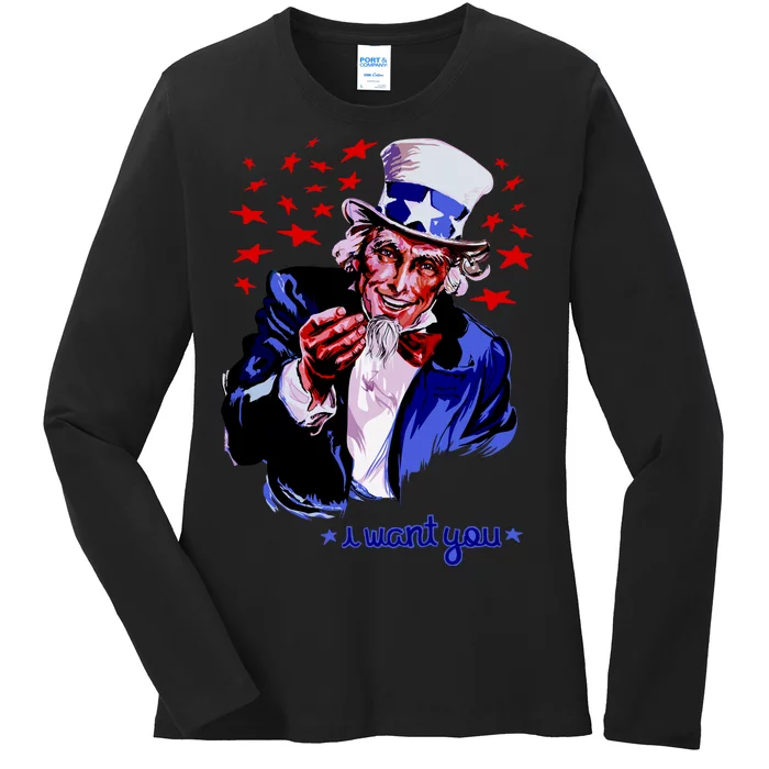 Uncle Sam I Want You Ladies Long Sleeve Shirt