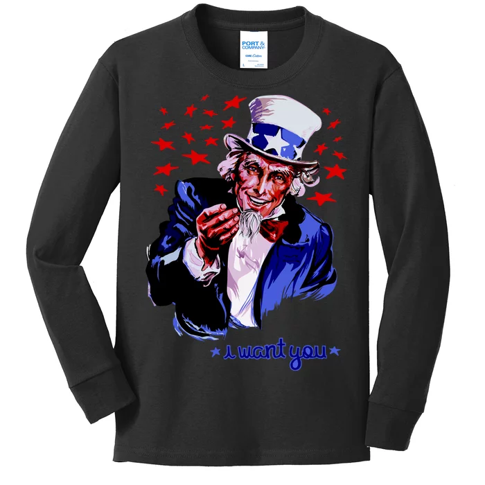 Uncle Sam I Want You Kids Long Sleeve Shirt