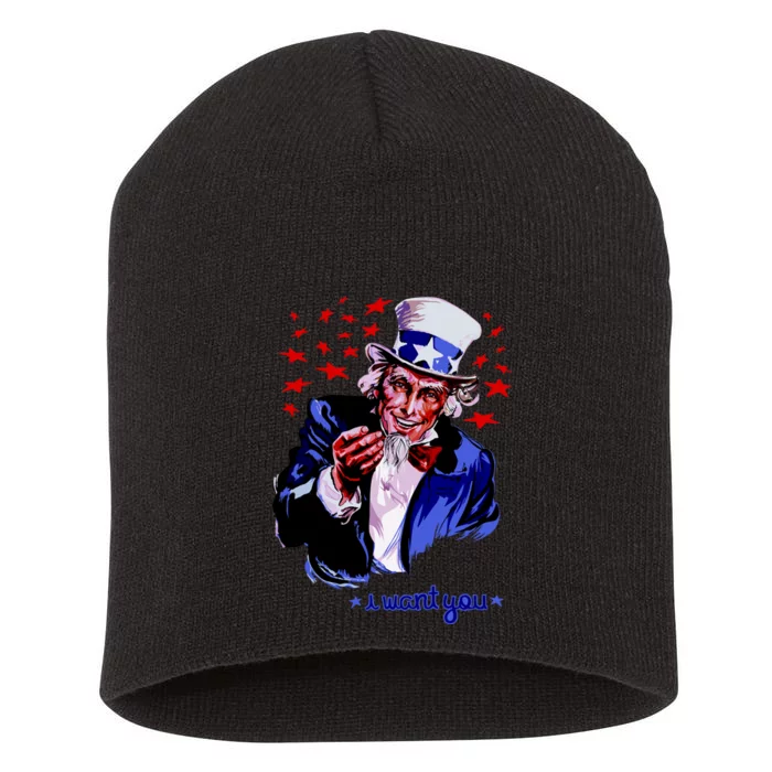 Uncle Sam I Want You Short Acrylic Beanie