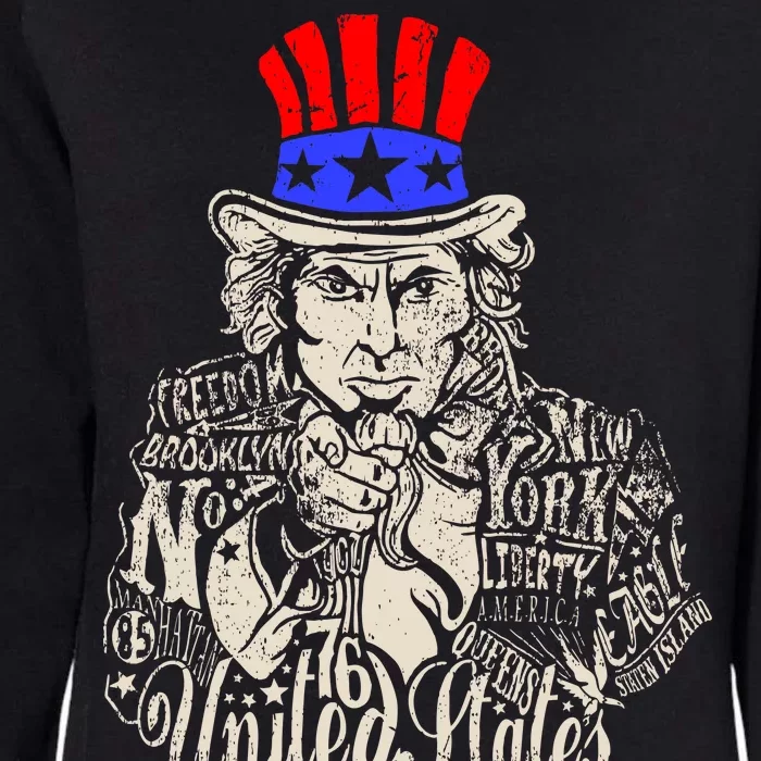 Uncle Sam I Want You 4th of July USA Mashup Womens California Wash Sweatshirt