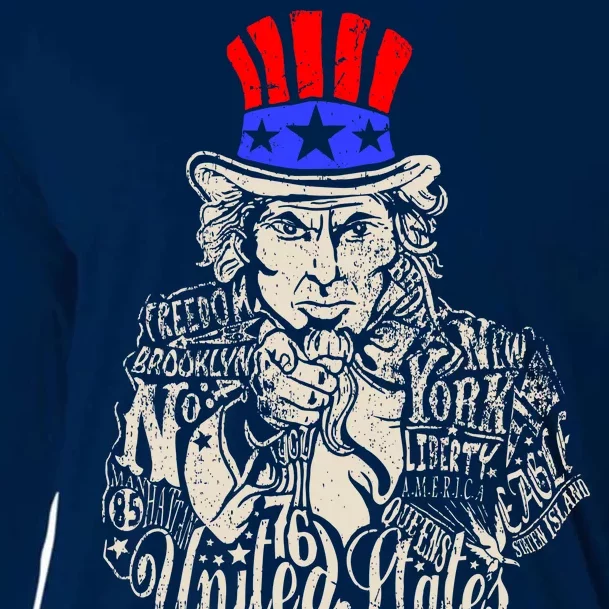 Uncle Sam I Want You 4th of July USA Mashup Cooling Performance Long Sleeve Crew