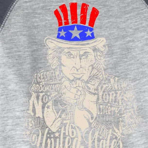 Uncle Sam I Want You 4th of July USA Mashup Toddler Fine Jersey T-Shirt