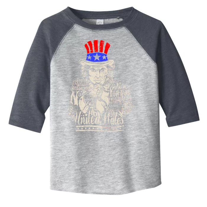 Uncle Sam I Want You 4th of July USA Mashup Toddler Fine Jersey T-Shirt