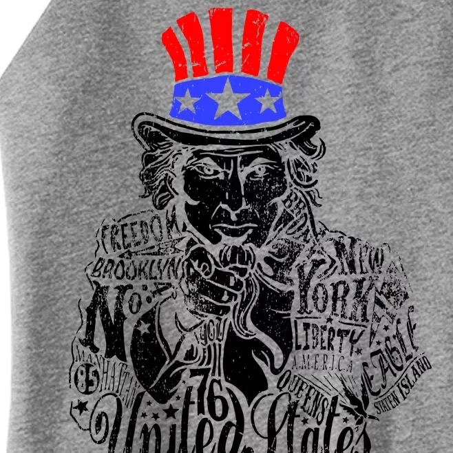 Uncle Sam I Want You 4th of July USA Mashup Women’s Perfect Tri Rocker Tank