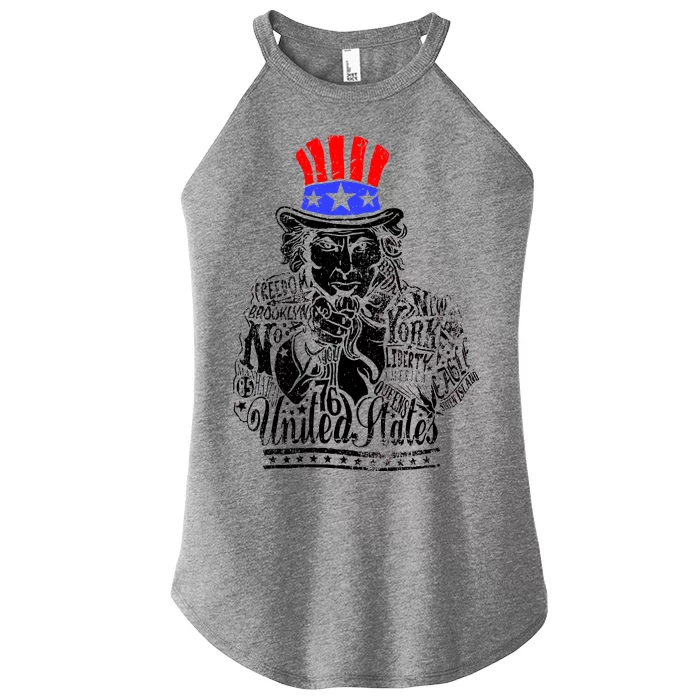 Uncle Sam I Want You 4th of July USA Mashup Women’s Perfect Tri Rocker Tank