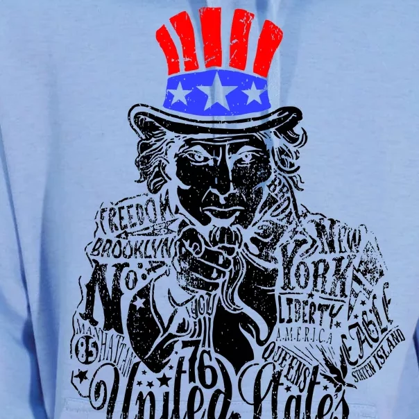 Uncle Sam I Want You 4th of July USA Mashup Unisex Surf Hoodie