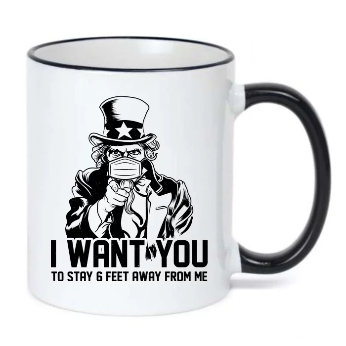 Uncle Sam I Want You To Save 6 Feet Away From Me Black Color Changing Mug