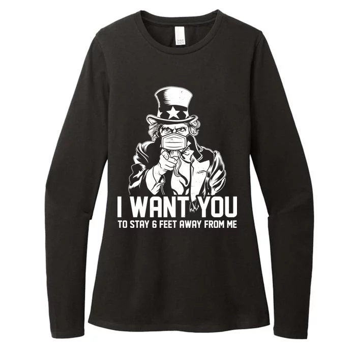 Uncle Sam I Want You To Save 6 Feet Away From Me Womens CVC Long Sleeve Shirt