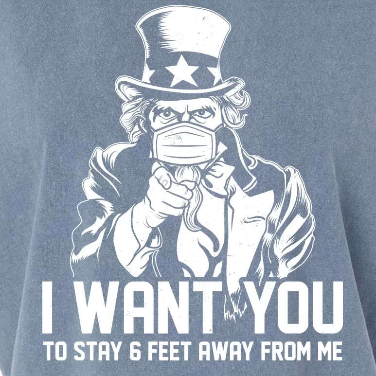 Uncle Sam I Want You To Save 6 Feet Away From Me Garment-Dyed Women's Muscle Tee