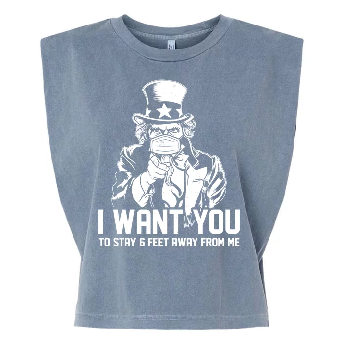 Uncle Sam I Want You To Save 6 Feet Away From Me Garment-Dyed Women's Muscle Tee