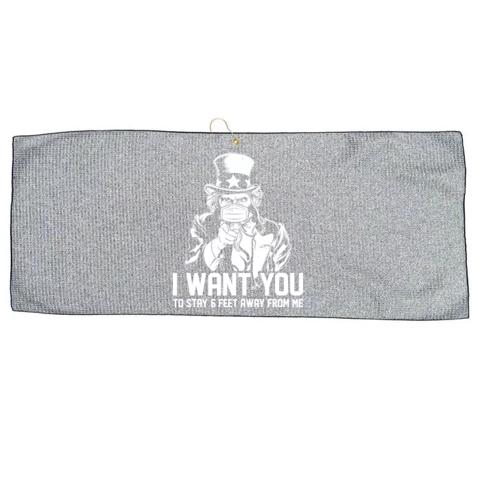 Uncle Sam I Want You To Save 6 Feet Away From Me Large Microfiber Waffle Golf Towel