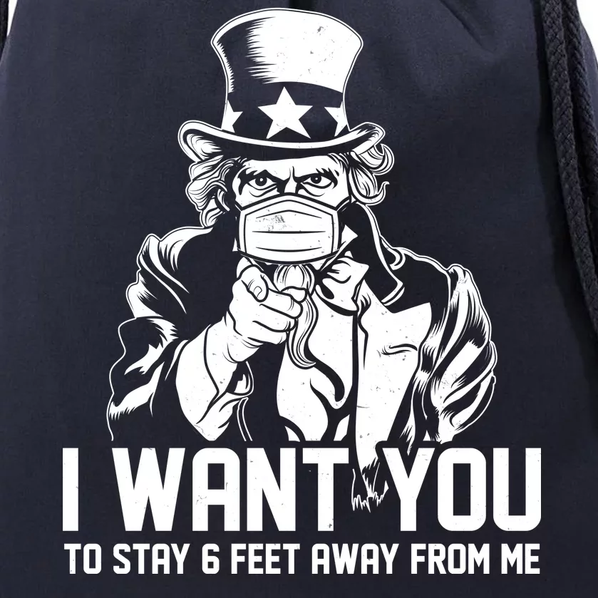 Uncle Sam I Want You To Save 6 Feet Away From Me Drawstring Bag