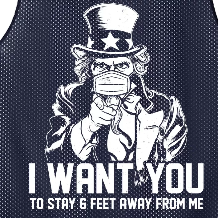 Uncle Sam I Want You To Save 6 Feet Away From Me Mesh Reversible Basketball Jersey Tank