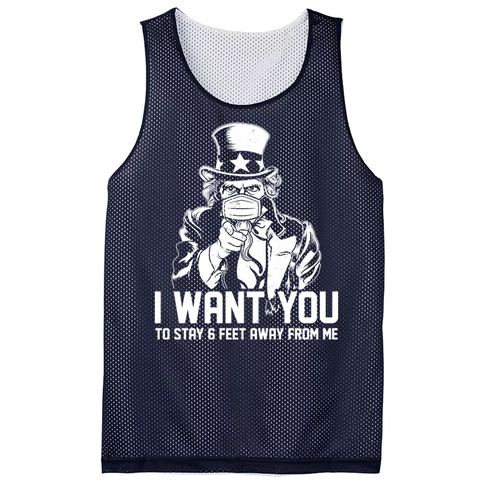 Uncle Sam I Want You To Save 6 Feet Away From Me Mesh Reversible Basketball Jersey Tank