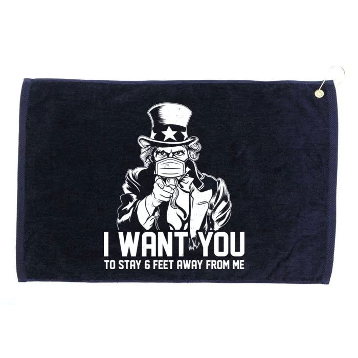 Uncle Sam I Want You To Save 6 Feet Away From Me Grommeted Golf Towel