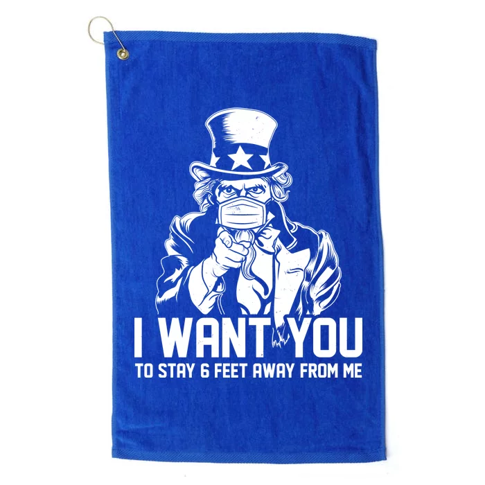 Uncle Sam I Want You To Save 6 Feet Away From Me Platinum Collection Golf Towel