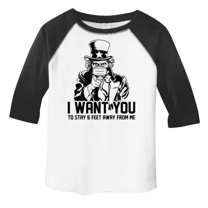 Uncle Sam I Want You To Save 6 Feet Away From Me Toddler Fine Jersey T-Shirt