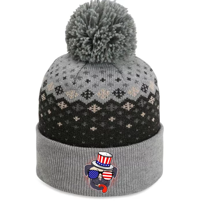 Uncle Sam Pug The Baniff Cuffed Pom Beanie