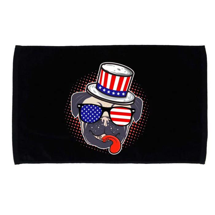 Uncle Sam Pug Microfiber Hand Towel