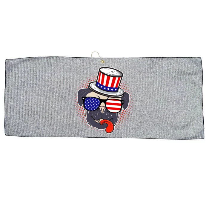 Uncle Sam Pug Large Microfiber Waffle Golf Towel