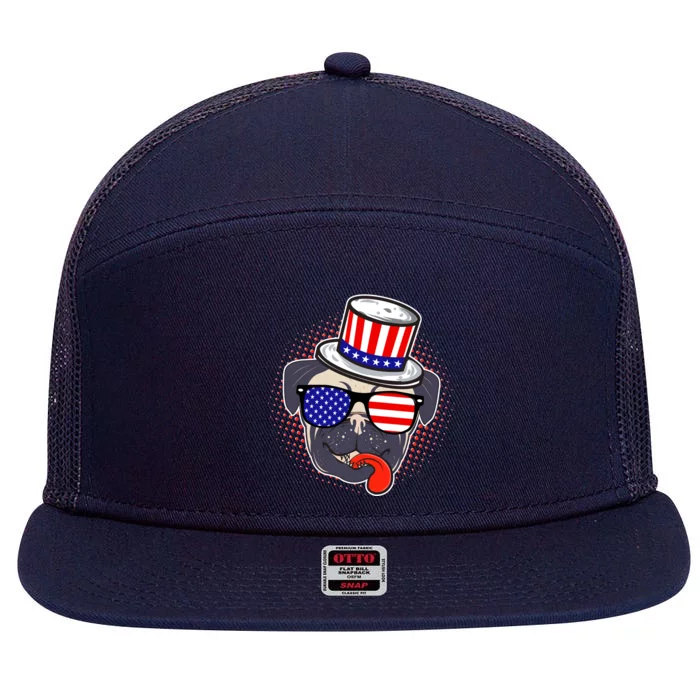 Uncle Sam Pug 7 Panel Mesh Trucker Snapback Hat