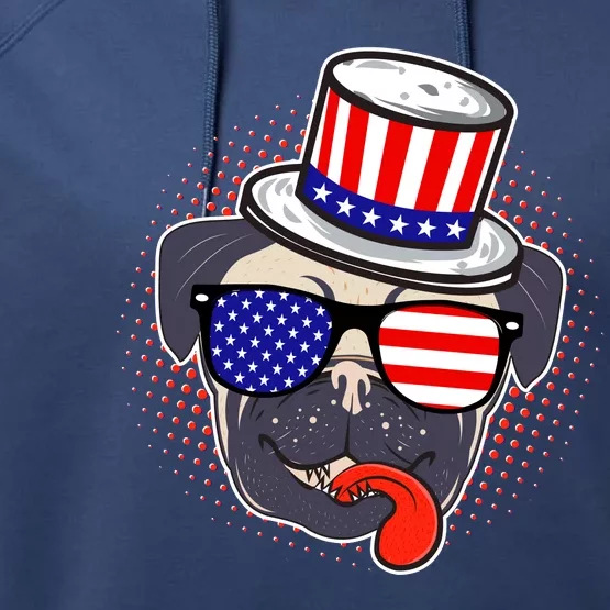 Uncle Sam Pug Performance Fleece Hoodie