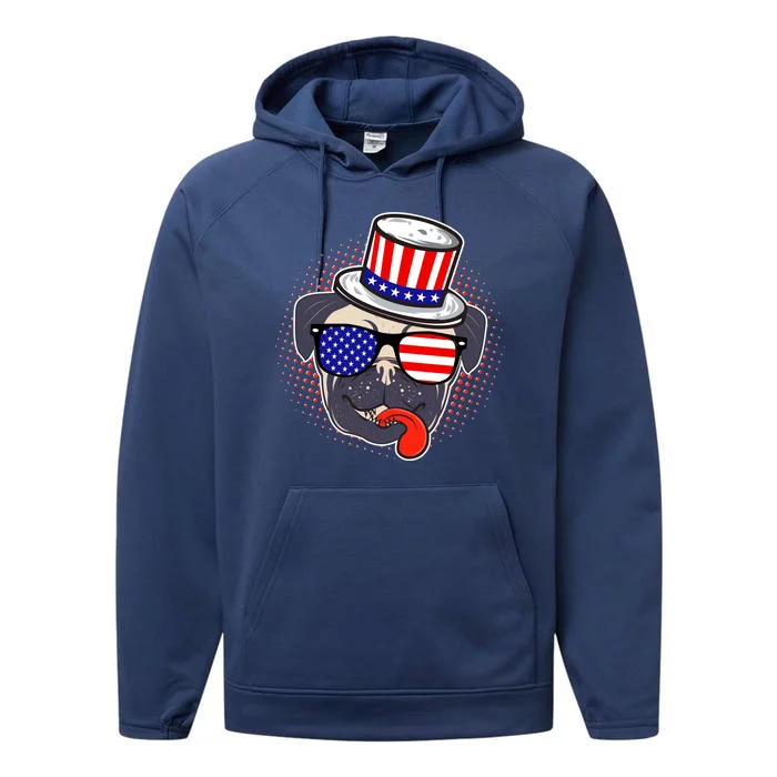 Uncle Sam Pug Performance Fleece Hoodie