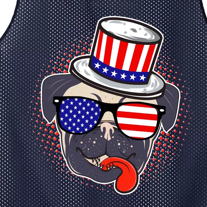 Uncle Sam Pug Mesh Reversible Basketball Jersey Tank