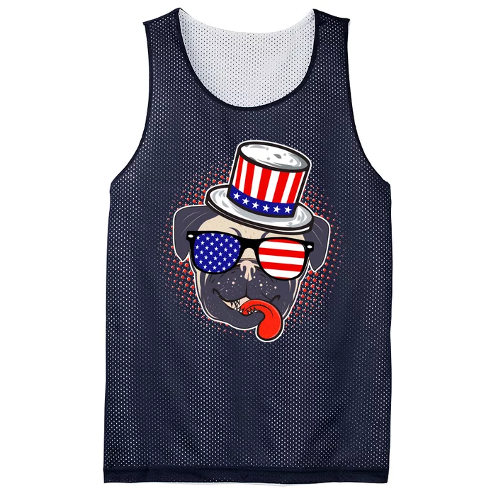 Uncle Sam Pug Mesh Reversible Basketball Jersey Tank